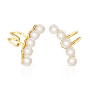 Náušnice Pearl Line Gold Ear Cuff