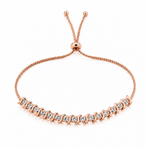 Náramok Twisted Crystal Rose Gold