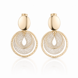 Náušnice White Enamel Gold