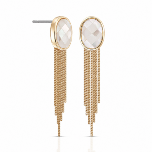 Náušnice White Glass Gold